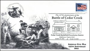 21-257, 2021, Battle of Cedar Creek, Event Cover, Pictorial Postmark, American