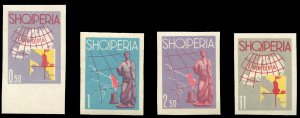 Albania #630-633 Cat$35, 1962 Map of Europe, imperf. set of four, never hinged