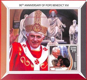 A4797 - SIERRA LEONE - ERROR MIPERF, special block: 2017, Pope Benedict XVI-