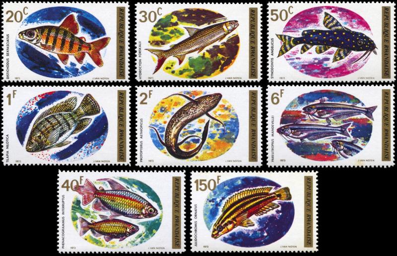 Rwanda 541-548,MNH, African Fish