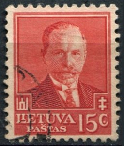 Lithuania Sc#283 Used, 15c red, 60th Birth Anniversary of Antanas Smetona, Pr...