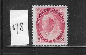 CANADA SCOTT #78 1898-1902 NUMERALS SET 3C (CARMINE)  - MINT NEVER HINGED