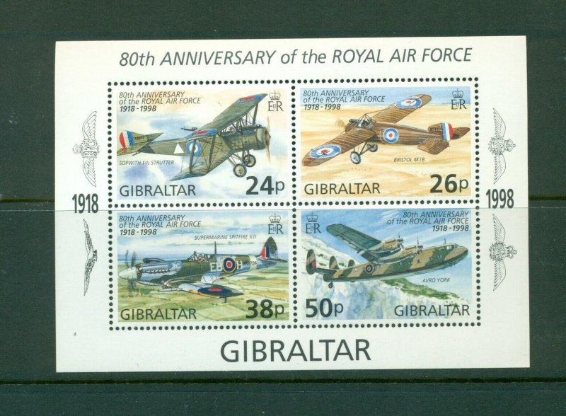 Gibraltar #759  (1998 RAF Planes sheet) VFMNH CV $5.00