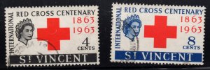 St. Vincent (1963) - Scott # 202 - 203,   Used