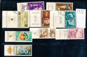 Israel 1956 Year Set Full Tabs + s/sheet VF MNH WITH 1st DAY POST MARKS 