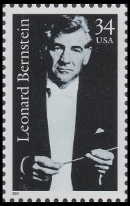 US 3521 Leonard Bernstein 34c single MNH 2001