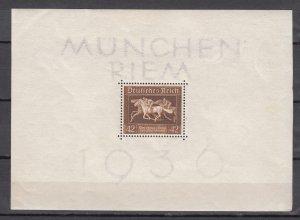 Z4914 JLStamps 1936 germany.s/s mnh #b90 horse race