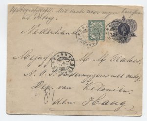 1911 Netherlands Indies 10c stamped envelope uprated 2 1/2 c stamp [y8751]