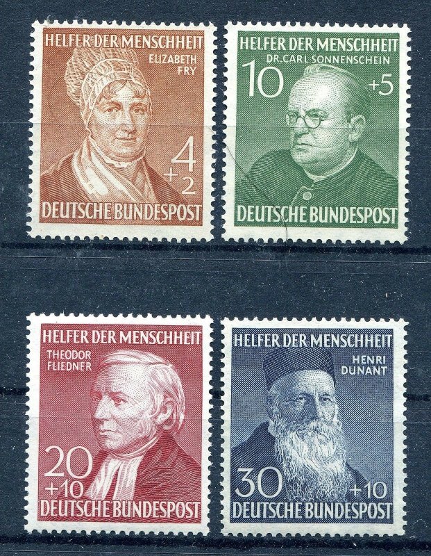 GERMANY FEDERAL REPUBLIC 1952 PEOPLES HELP PORTRAITS B327-B330 PERFECT MNH