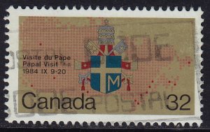 Canada - 1984 - Scott #1030 - used - Papal Visit