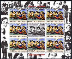 ANGOLA - 2000 - History of Animation #3 - Perf 9v Sheet - M N H-Private Issue