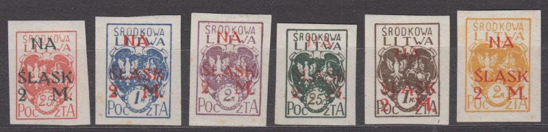Central Lithuania Litwa Srodkowa Scott #B1-B6 1921 MH  Imperforated
