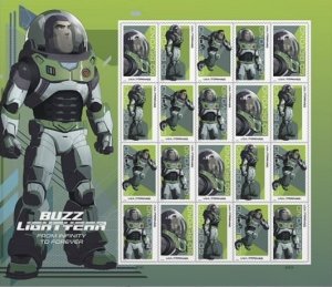 Buzz Lightyear  forever stamps  5 Sheets of 20, 100pcs