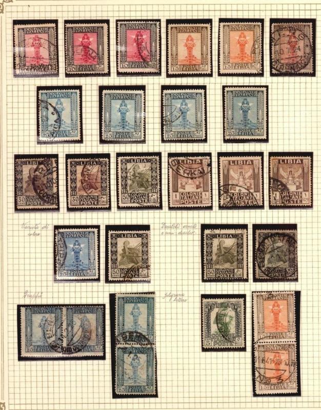 LIBIA LOT LIBYA ITALY COLONIES VERY NICE STAMP COLLECTION WITH VARIETIES $$