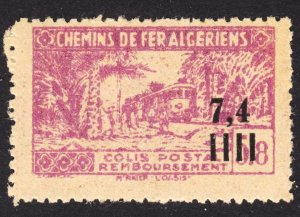 Algeria Railway Parcel Post Refund 7.4F on 5.8 F+ mint OG H.  FREE...