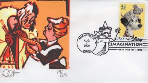 Set of 4 Dave Curtis Reductive Cut FDCs for the 2008 Disney Imagination Issue