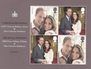 2011 Royal Wedding - William & Catherine Miniature Sheet UNMOUNTED MINT 