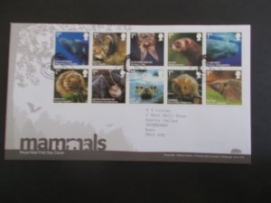 GB 2010 Mammals Set of 10 on Illustrated First Day Cover Tallents House Edin SHS