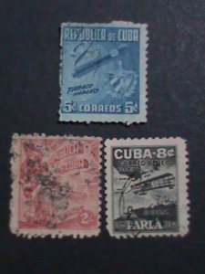 ​CUBA 1948-SC# 419,421-422-VERY OLD USED -STAMP-VF WE SHIP TO WORLD WIDE