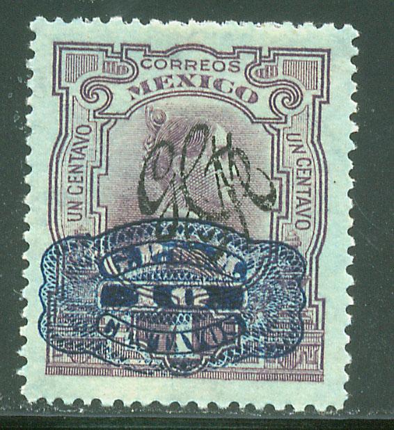 MEXICO 588, 10 on 1c Carranza & Barril Surcharge. UNUSED, H OG. F-VF.