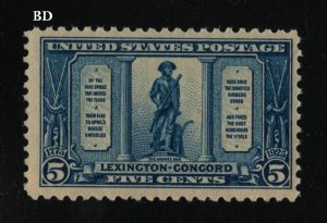 1925 LEXINGTON-CONCORD  Sc 619 MH 5c blue single CV $14