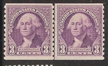 #721 Washington 3c Joint Line Pair Mint Never Hinged