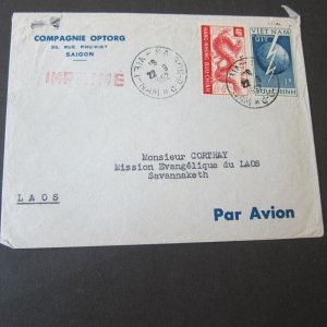 Vietnam 1952 cover to Laso OurStock#42675