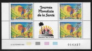 FRENCH POLYNESIA SC# 591 GUTTER B/4 #066937 FVF/MNH 1992