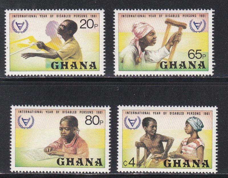 Ghana # 777-780, International Year of the Disabled, NH 1/2  Cat.