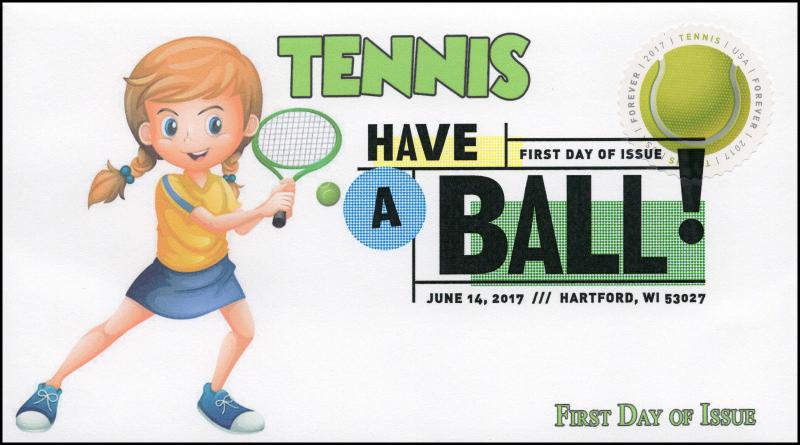 17-143, 2017, Have a Ball, Tennis, Digital Color Postmark, FDC