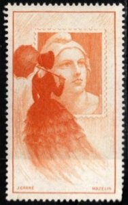 1949 France Poster Stamp Marianne Gandon Vignette J.Carre Mazelin Issued CITEX