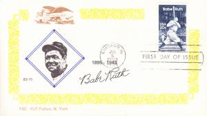 Babe Ruth 1983 First Day Covers  Baseball R.J.T. Color Cachets