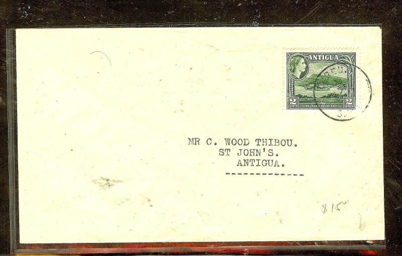 ANTIGUA (P2104B)  1955  QEII 2C  FROM VILLAGE    TO ST JOHNS