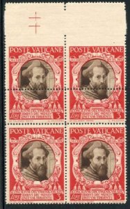 Vatican 118 Error F - VF NH Misplaced perfs on top 2 stamps cv $110