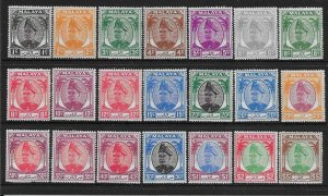 MALAYA SELANGOR SG90/110 1949-55 DEFINITIVE SET MNH