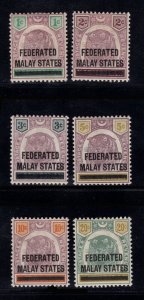 MOMEN: MALAYA FMS SG #1-6 1900 MINT OG H £240 LOT #68131*