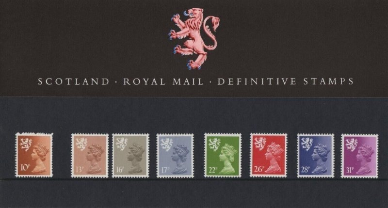 GB 1984 Scotland Machin Regionals 10p to 31p Presentation Pack no 6 Cat £12 U/M