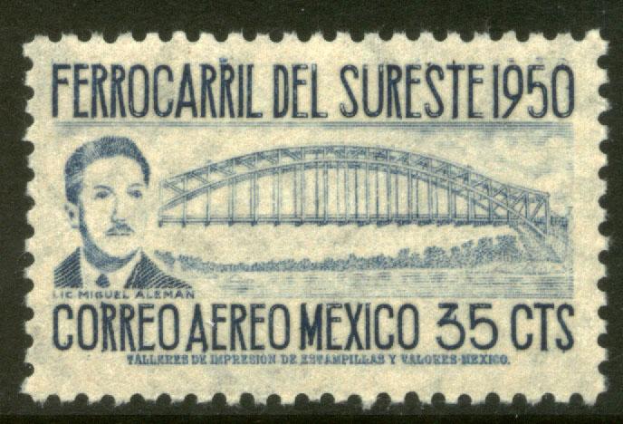 MEXICO C202, 35c Opening of Southeastern Railroad. MINT, NEVER HINGED. VF.