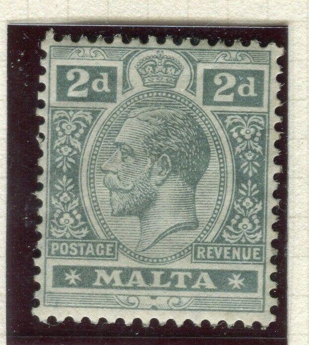 MALTA; 1914 early GV issue fine Mint hinged Shade of 2d. value