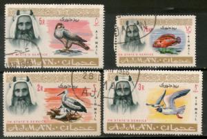 Ajman 1965 Wild Life Birds Fish Eagle Sc CO1-5 Air Mail Service Cancelled # 1656