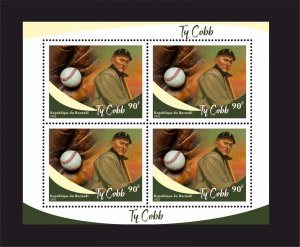 Stamps.Sports Baseball Ty Cobb 2022 year ,9 sheets  perforated  NEW