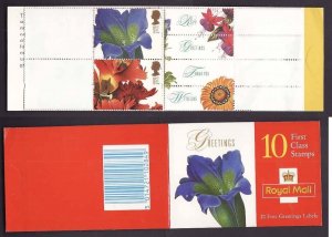 Great Britain-Sc#1722a- id5-unused NH complete Greetings booklet-Flowers-1997-