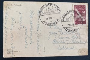 1948 Wroclaw Poland RPPC Postcard Cover To  Edinburgh Scotland