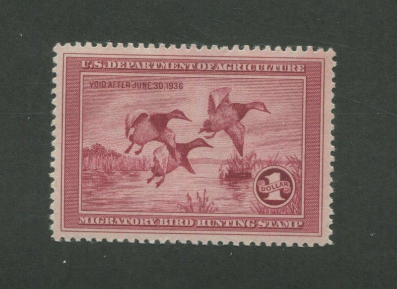 1935 United States Waterfowl Hunter Duck Stamp #RW2 LH SUPERB Grade 98 Certified