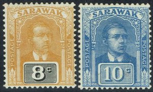 SARAWAK 1918 RAJA VYNER BROOKE 8C AND 10C NO WMK