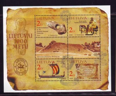 Lithuania Sc 726 2002 1000th Anniversary stamp sheet NH