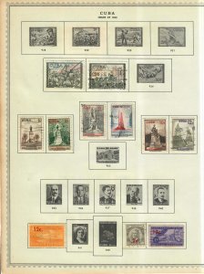 Cuba Stamp Collection On Album Pages Mixed Condition Lot