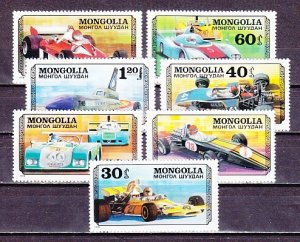 Mongolia, Scott cat. 997-1003. Racing Cars issue.