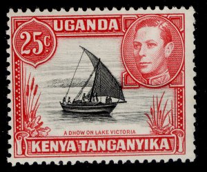 KENYA UGANDA TANGANYIKA GVI SG140, 25c black & carmine-red, NH MINT.