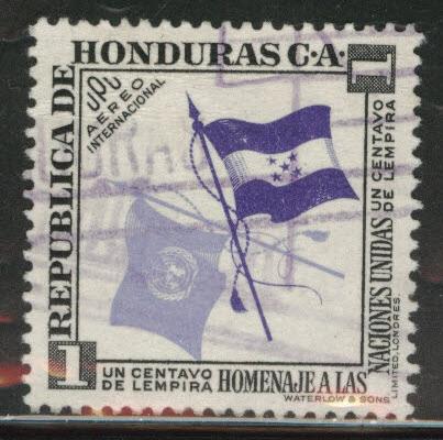 Honduras  Scott C222 Used 1955  airmail flag stamp